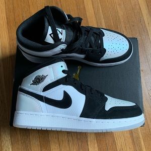 air jordan 1 mid se white/multicolor/black size 5.5y
